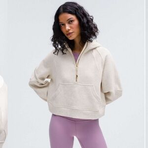 Lululemon Scuba Oversized Half-Zip HoodieHeathered Bone / Gold